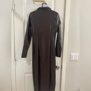 Missguided Dresses | Missguided Brown Leather Look Midi Dress | Color: Brown | Size: 4 | Divneetw's Closet